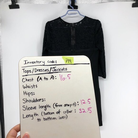 The Kooples Black illusion lace neck mini Dress 1/2 sleeves size LG - Picture 13 of 14